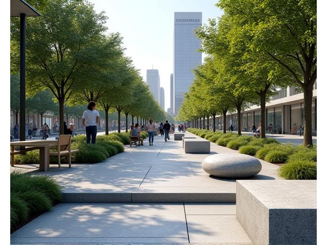 都市公園に設置された特注景観石