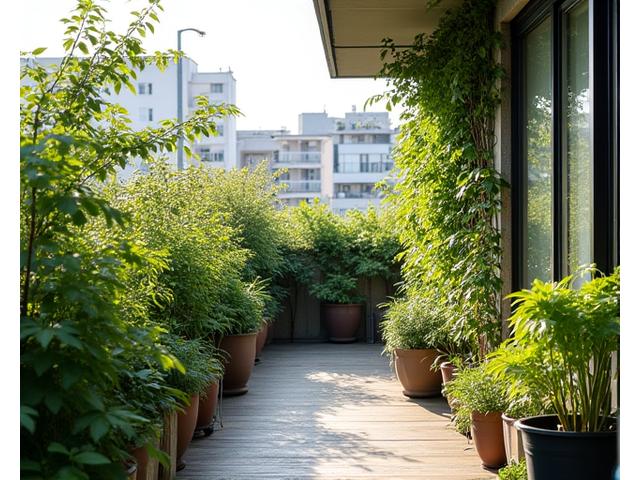 風と日当たりを考慮した京都マンションのベランダガーデン