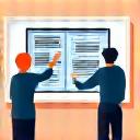 従業員が研修を受けているイラスト