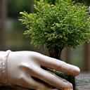 プロのガーデナーが植物を点検