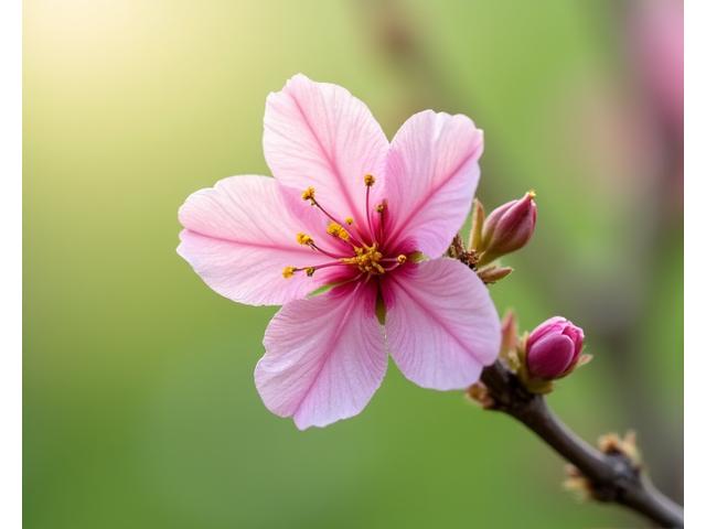 咲き誇る桜の若木